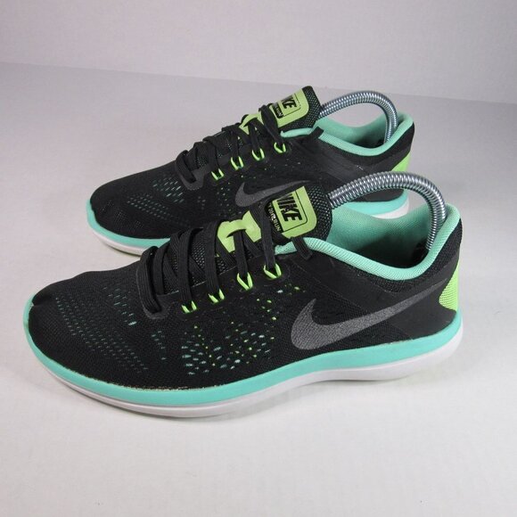 Nike Sneakers FLEX 2016 RUN Black Lace Up Lightweight Running Shoes Gym Womens 9 - Picture 5 of 9